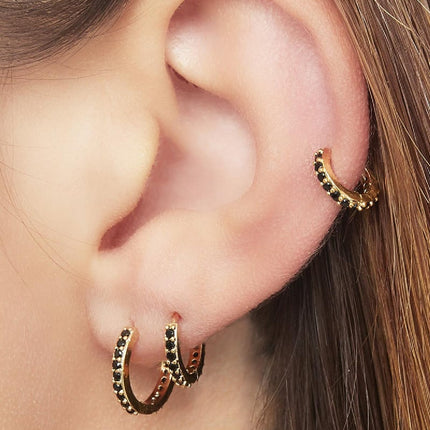 Earrings Set of Circles Silver Color Copper