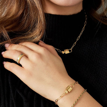 Bracelet tourné jasseron - doré-3.0MM