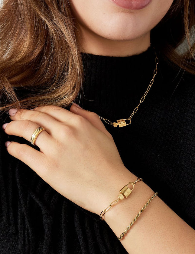 Bracelet tourné jasseron - doré-3.0MM