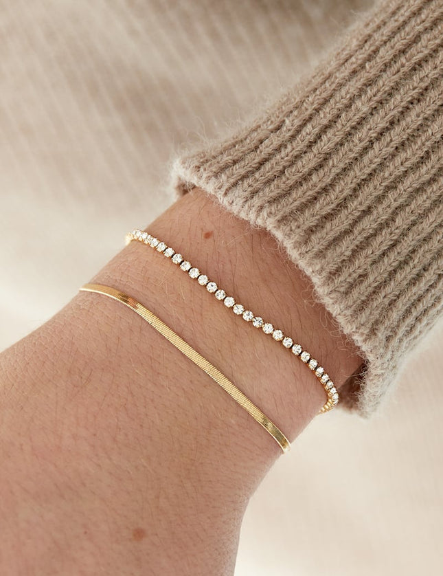 double bracelet with diamonds