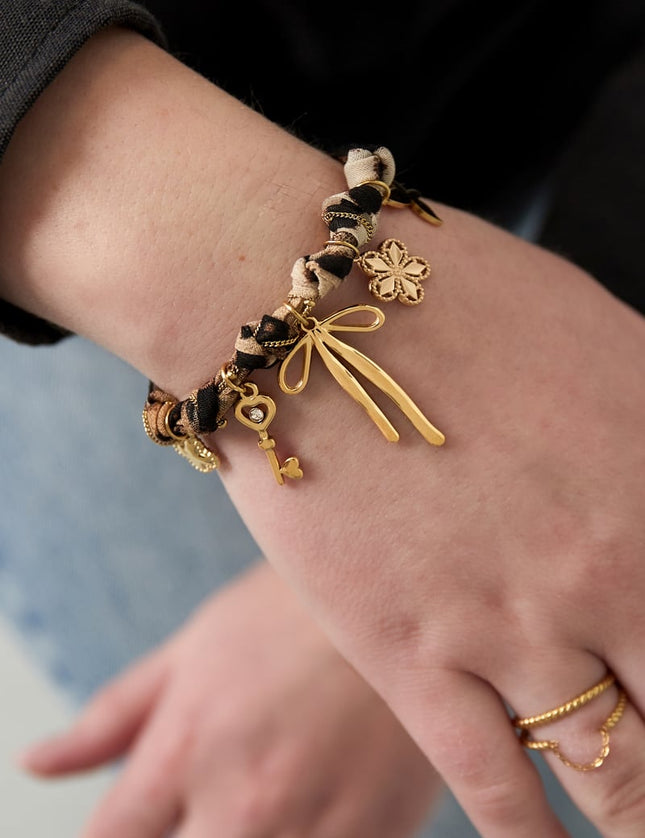 Bracelet tendance léopard - doré