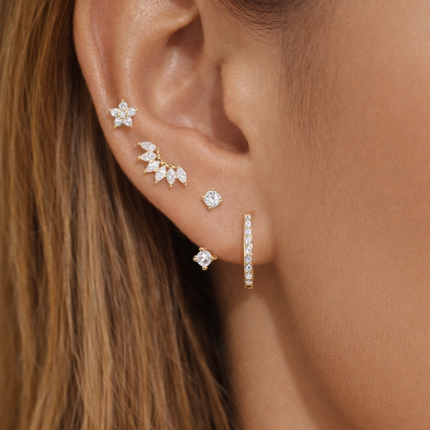 Lot de 4 boucles d'oreilles Tendance Acier Inoxydable