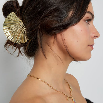 Pince à cheveux coquillage - doré