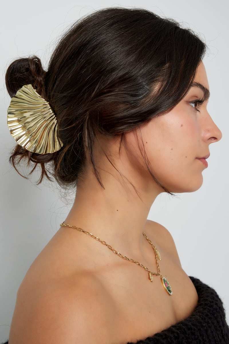 Pince à cheveux coquillage - doré