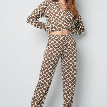 Blouse portefeuille imprimé esthétique