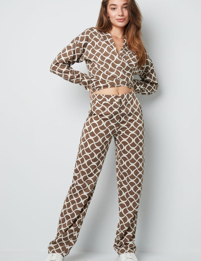 Blouse portefeuille imprimé esthétique