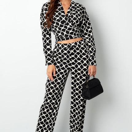 Blouse portefeuille imprimé esthétique