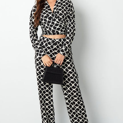 Blouse portefeuille imprimé esthétique