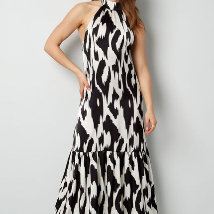 Halter dress with print