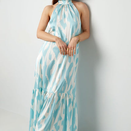 Halter dress with print