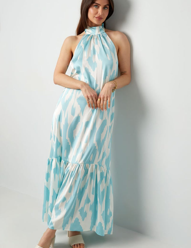 Halter dress with print