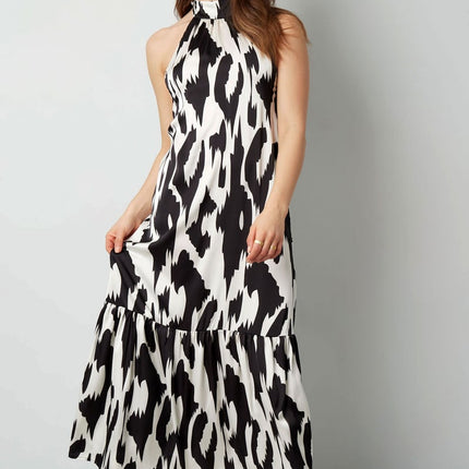 Halter dress with print