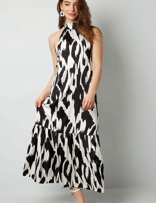 Halter dress with print