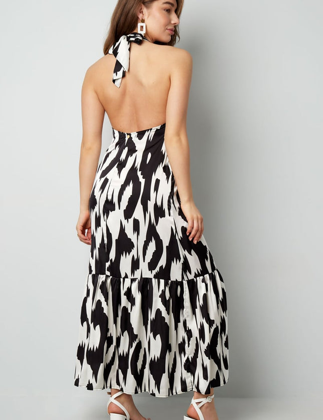 Halter dress with print