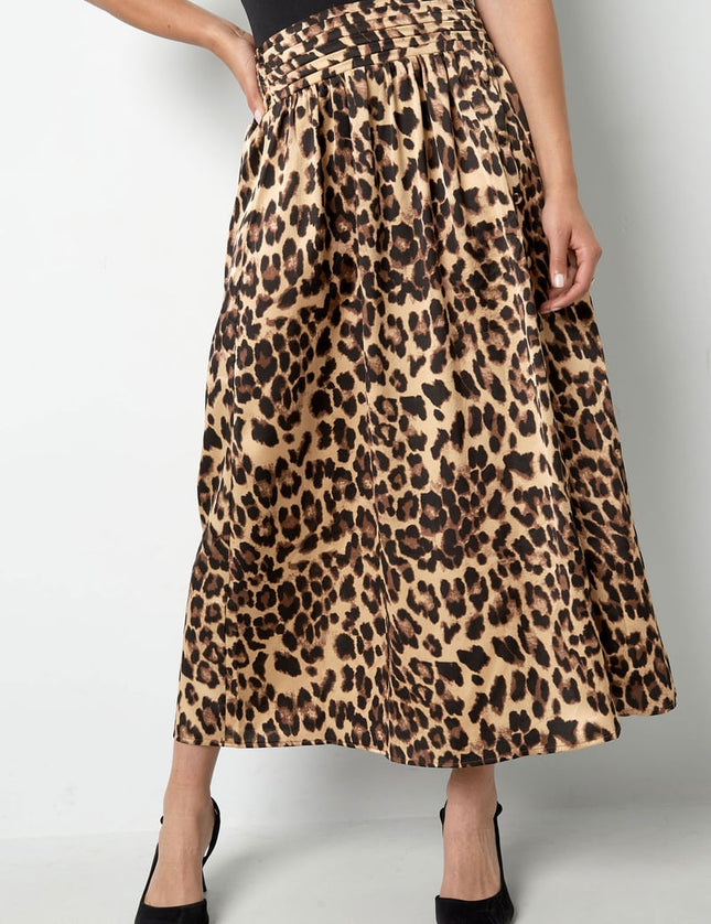 Long leopard print skirt