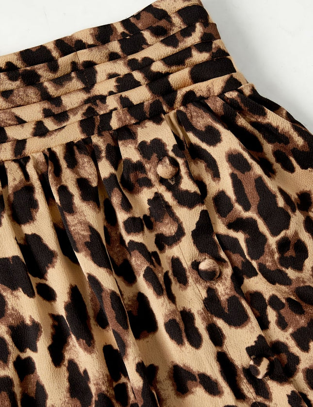 Long leopard print skirt