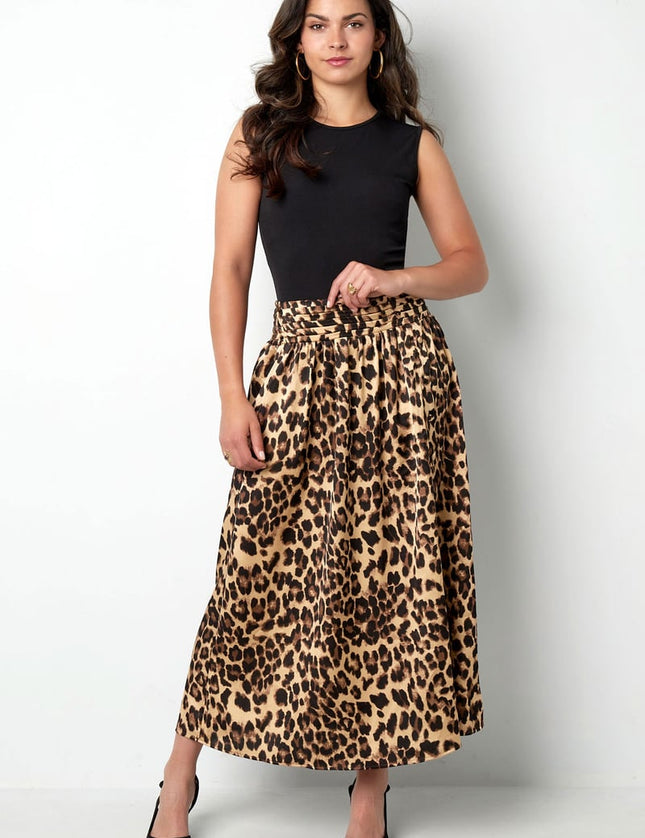 Long leopard print skirt