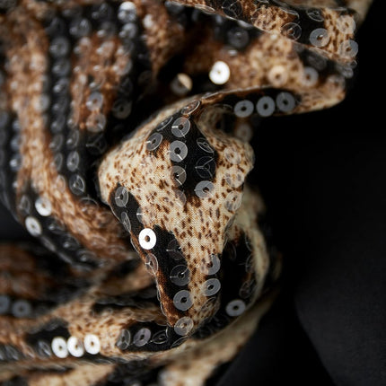 Blazer à manches pailletées imprimé léopard