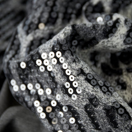 Blazer à manches pailletées imprimé léopard