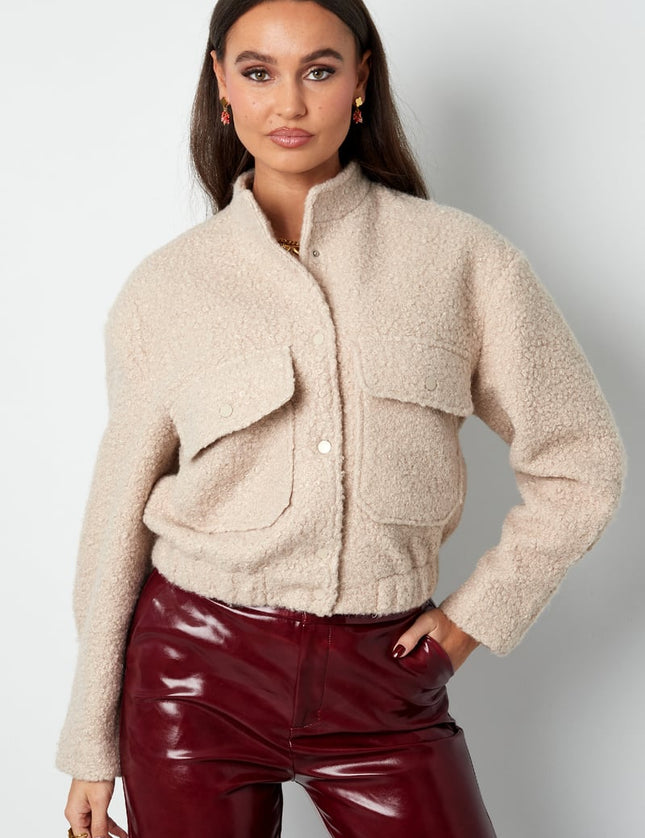 Boucle bomber jacket