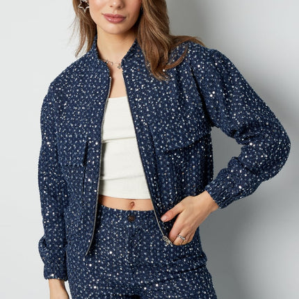 Veste en jean à paillettes