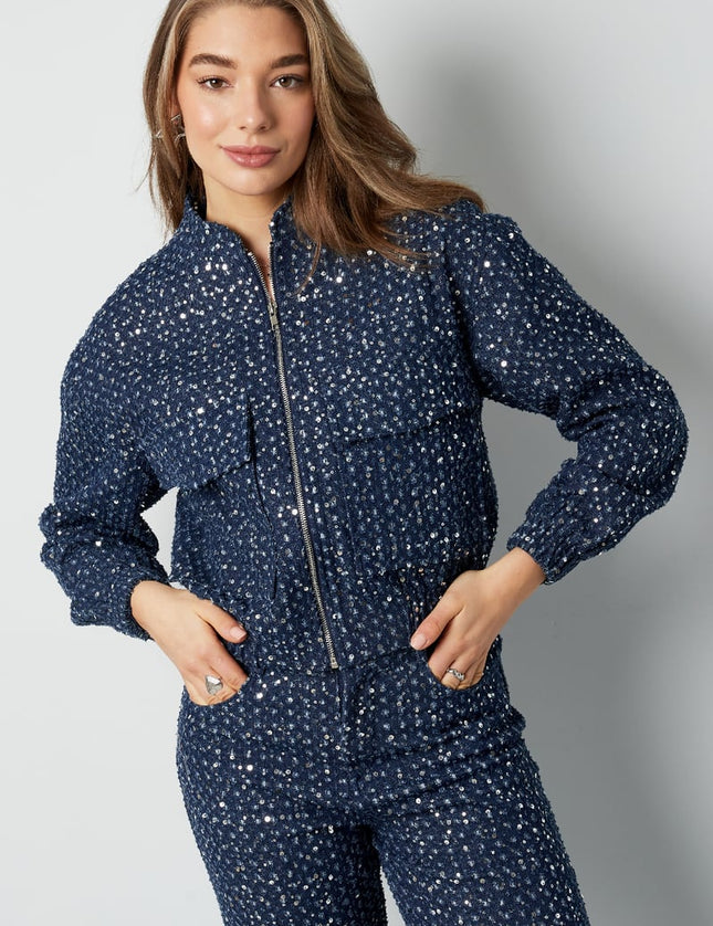 Veste en jean à paillettes