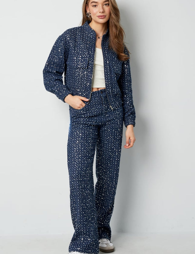Veste en jean à paillettes