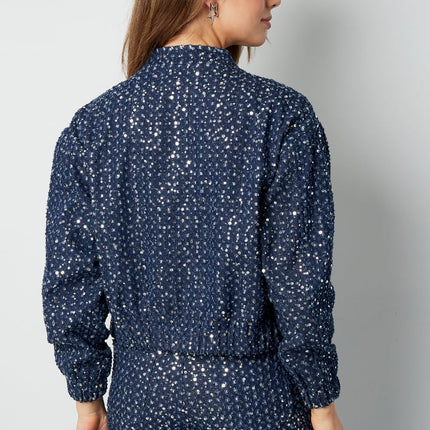 Veste en jean à paillettes
