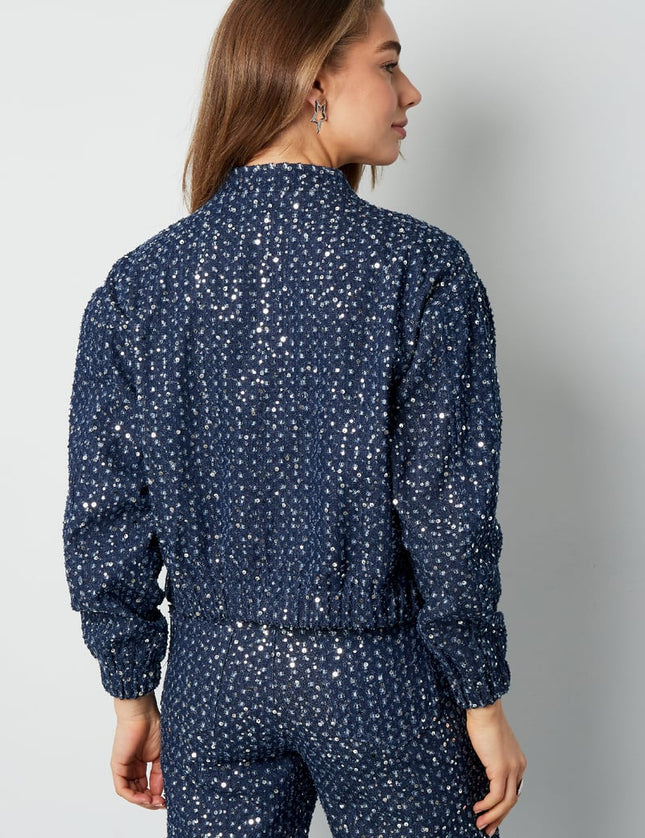 Veste en jean à paillettes