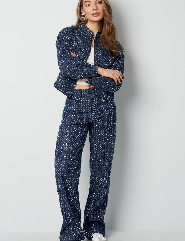 Jean en denim avec paillettes