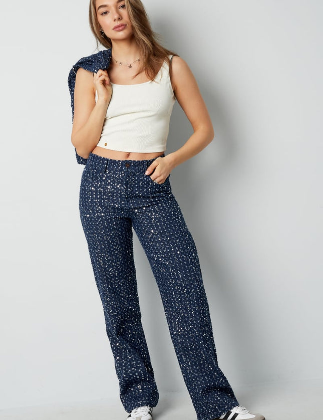 Jean en denim avec paillettes