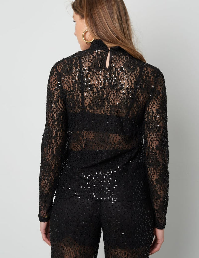 Top en dentelle à paillettes