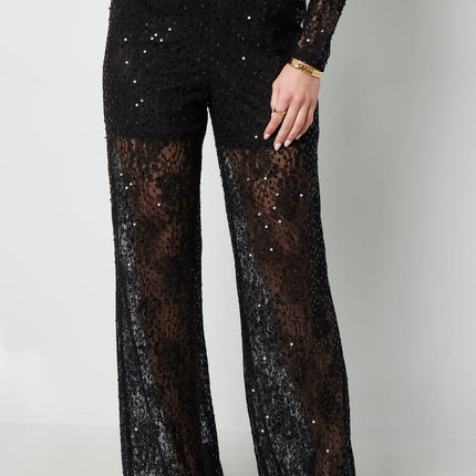 Pantalon en dentelle à paillettes