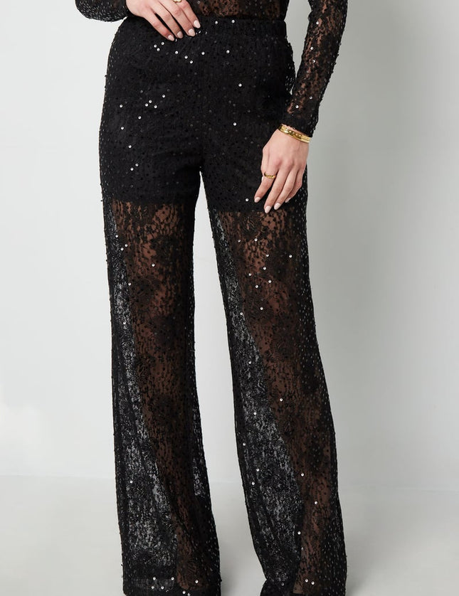 Pantalon en dentelle à paillettes