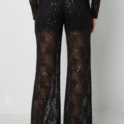 Pantalon en dentelle à paillettes