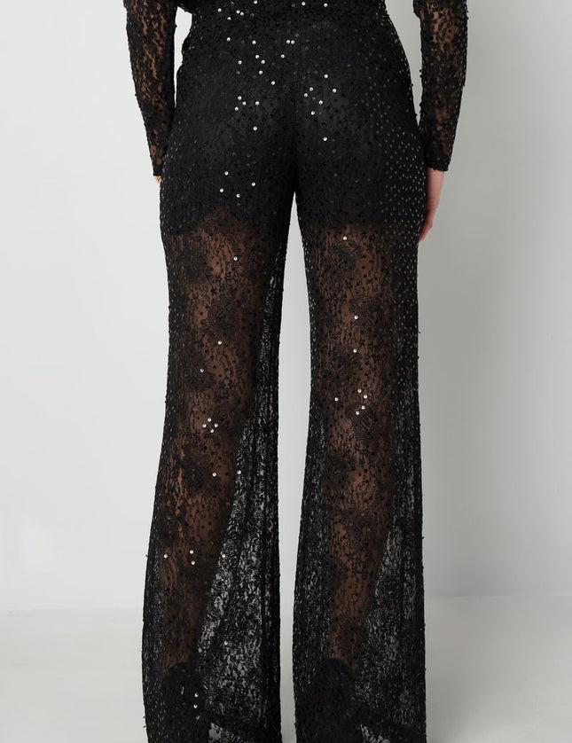 Pantalon en dentelle à paillettes