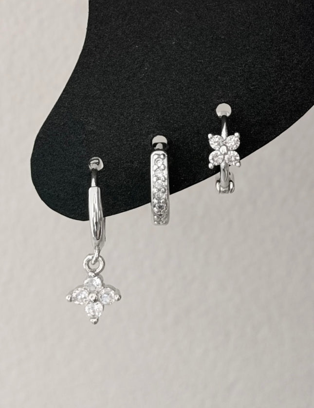 3 boucles d'oreilles Acier Inoxydable