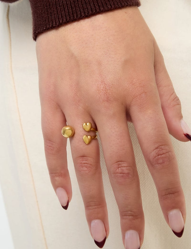 Bagues minimalistes en acier inoxydable, style cœur, décontractées, simples et quotidiennes, bijoux pour femmes