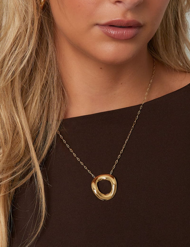 Stainless Steel Pendant necklaces circle Casual Daily Simple Series Women's jewelry