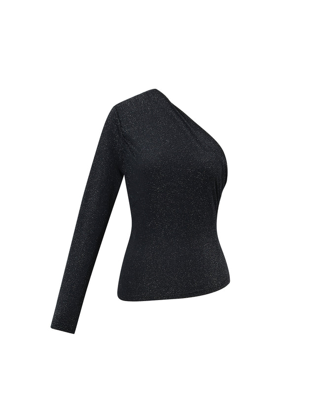 Haut scintillant à une épaule pour les fêtes