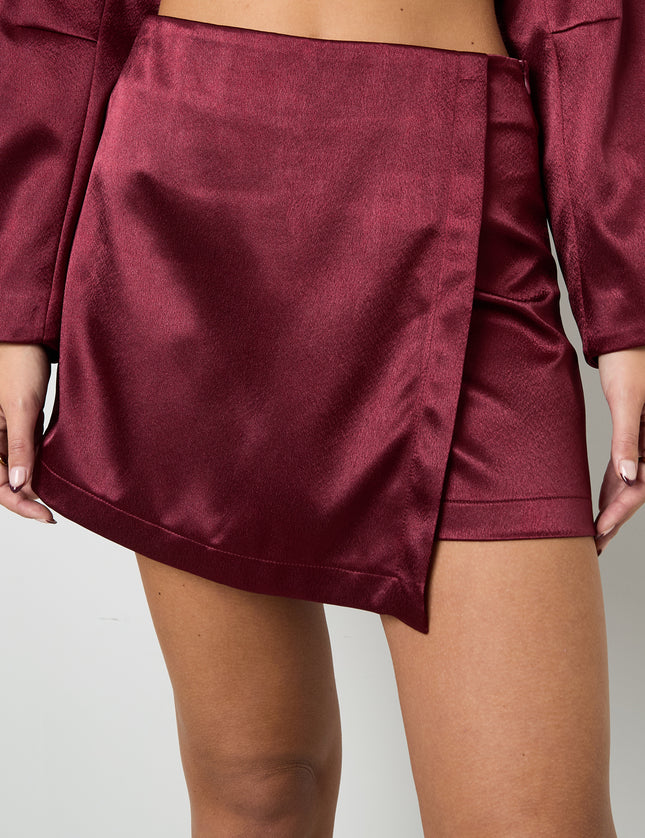 Jupe-short aspect satiné