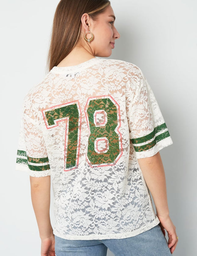 T-shirts américains en dentelle