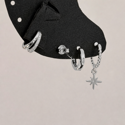 Lot de 4 boucles d’oreilles acier inoxydable