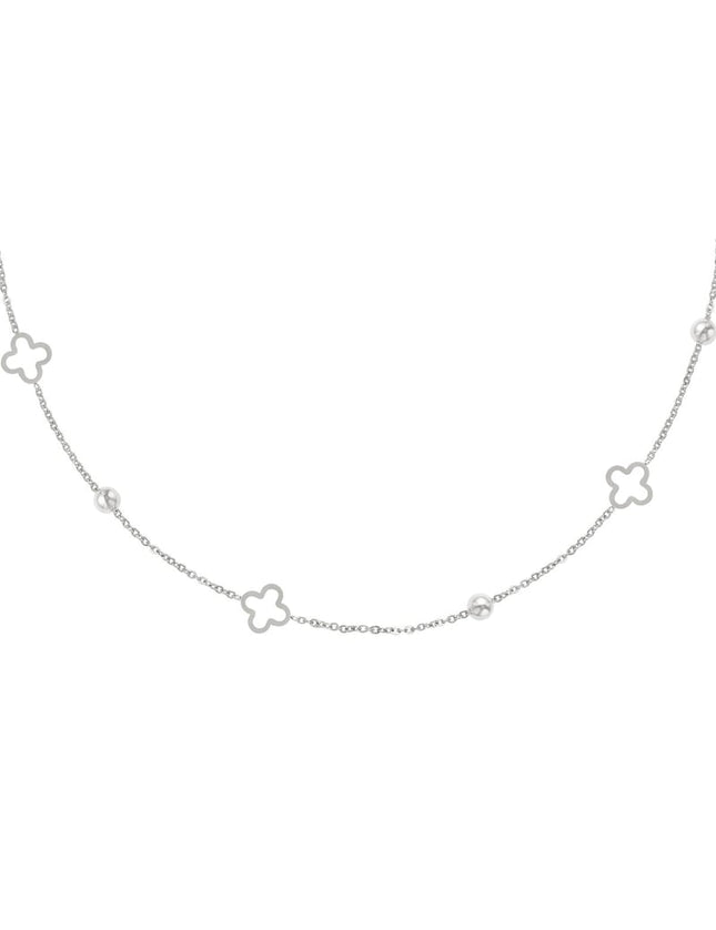 Necklace open clovers Gold Color Stainless Steel