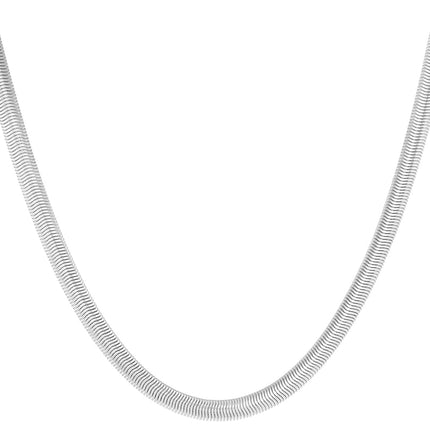 unisex chain flat with structure - Gold color-6.0mm