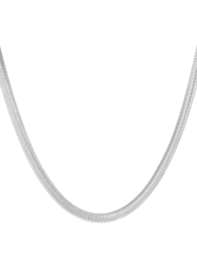 unisex chain flat with structure - Gold color-6.0mm