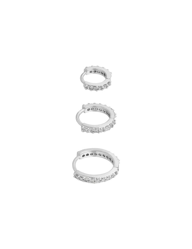 Earrings Set of Circles Silver Color Copper