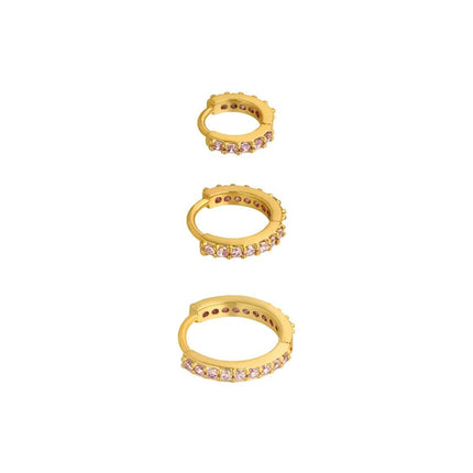 Earrings Set of Circles Silver Color Copper