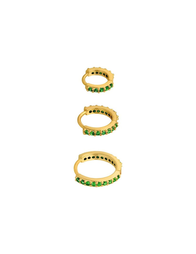 Earrings Set of Circles Silver Color Copper