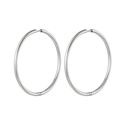 stainless steel earrings hoops large